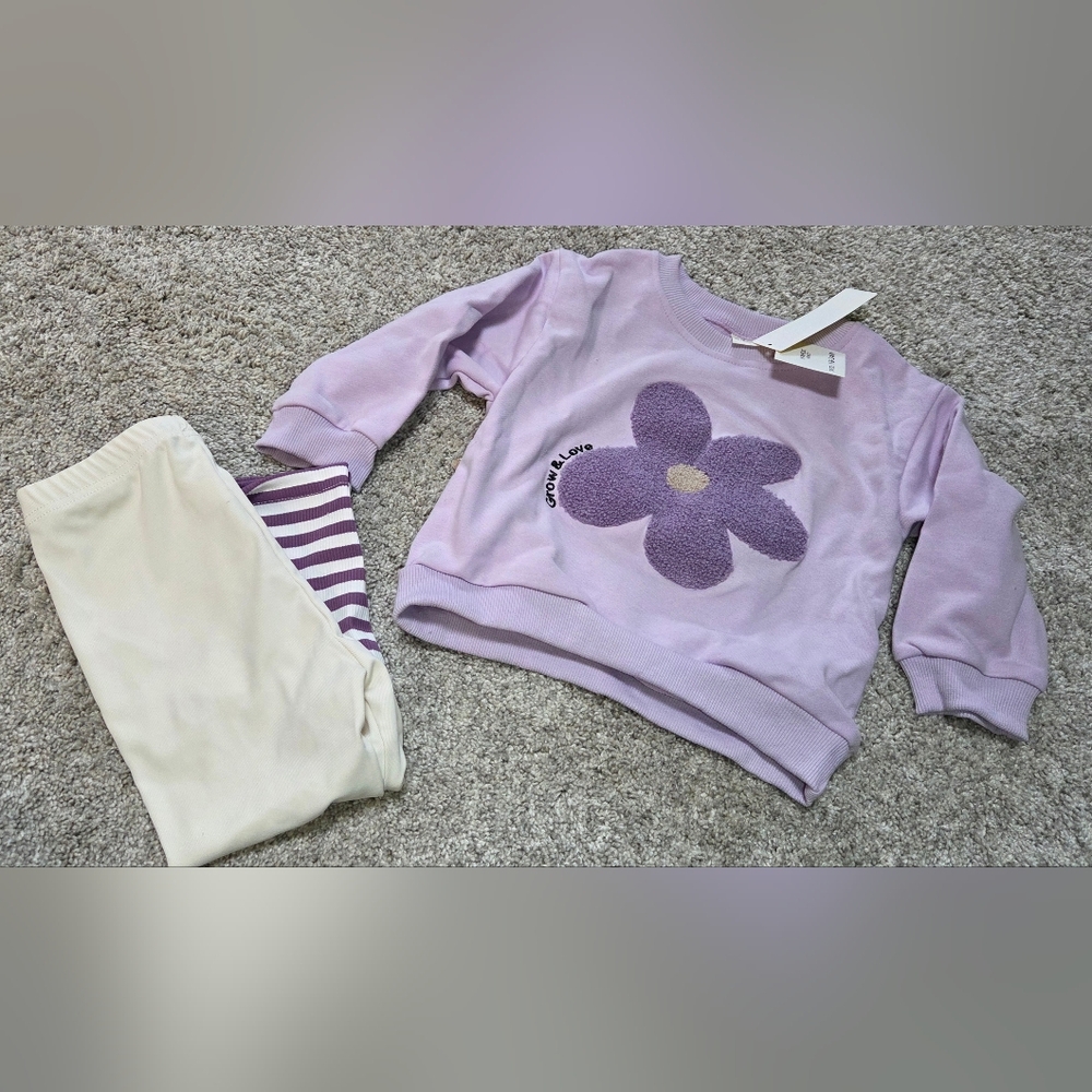 Purple Flower Kids Sweatshirt
